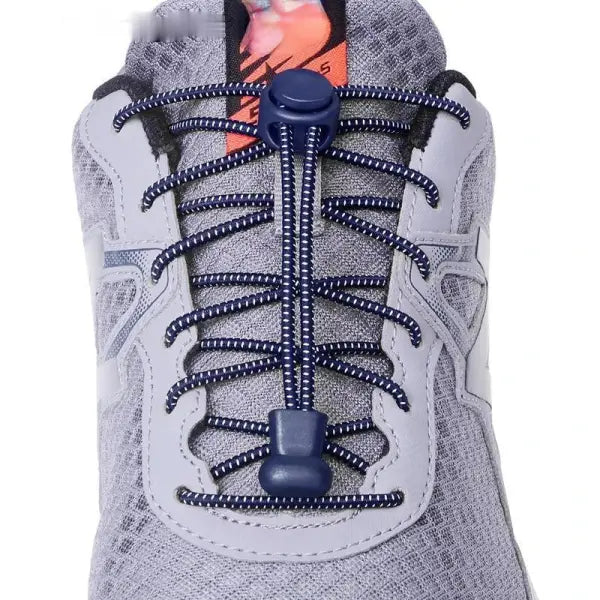 1 Pair No-Tie Elastic Shoelaces: Round Locking Lazy Laces for Kids Adults & Athletes
