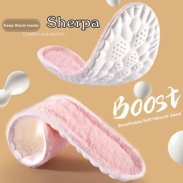 1 Pair 4D Cloud Technology Plush Thickened Insoles For Winter Soft Comfortable Bottom Cashmere Warm Cold Proof Insoles
