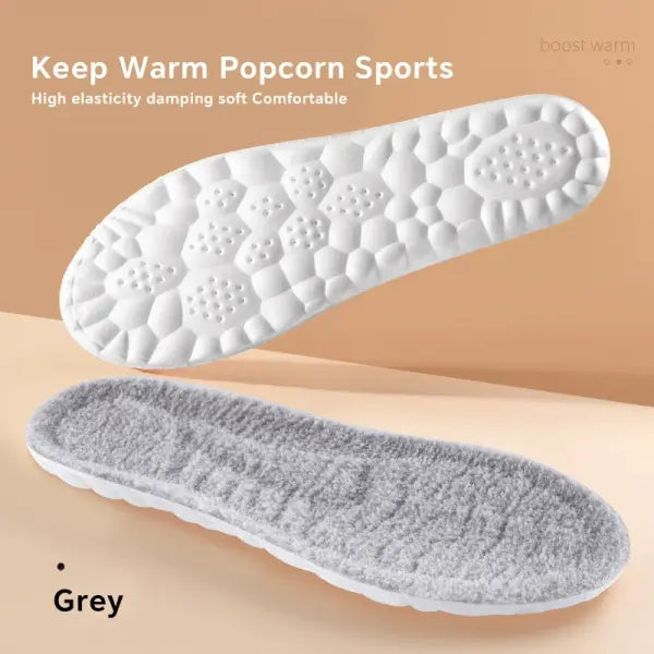 1 Pair 4D Cloud Technology Plush Thickened Insoles For Winter Soft Comfortable Bottom Cashmere Warm Cold Proof Insoles