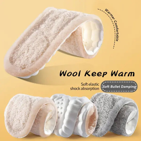 1 Pair 4D Cloud Technology Plush Thickened Insoles For Winter Soft Comfortable Bottom Cashmere Warm Cold Proof Insoles