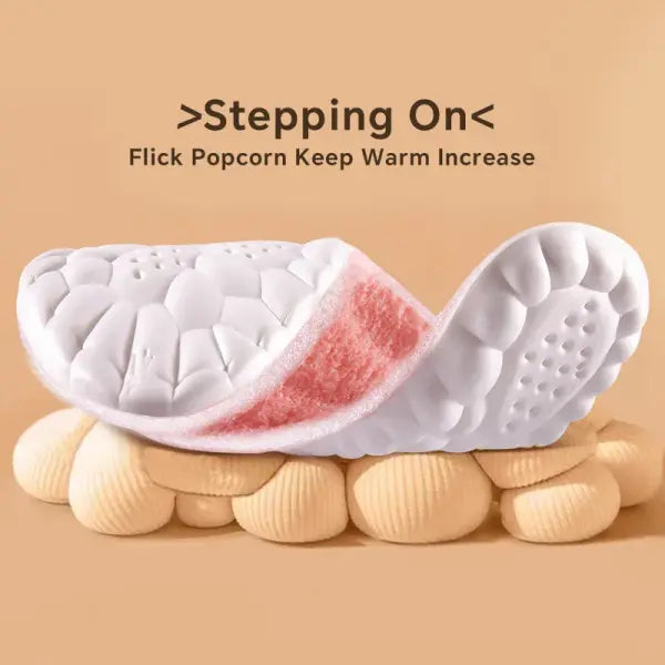 1 Pair 4D Cloud Technology Plush Thickened Insoles For Winter Soft Comfortable Bottom Cashmere Warm Cold Proof Insoles