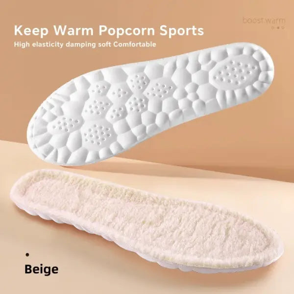 1 Pair 4D Cloud Technology Plush Thickened Insoles For Winter Soft Comfortable Bottom Cashmere Warm Cold Proof Insoles