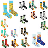 Unisex socks with animal patterns and middle tube thickness