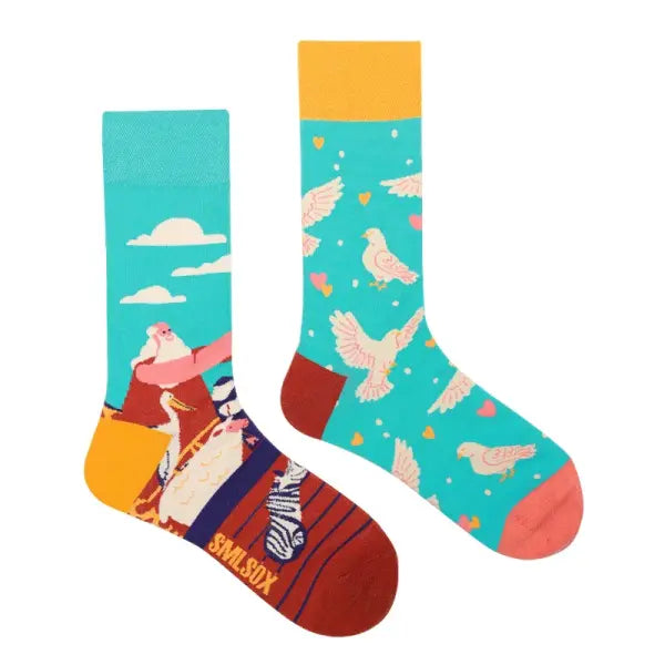 Unisex socks with animal patterns and middle tube thickness - ZL144 / EUR36-43