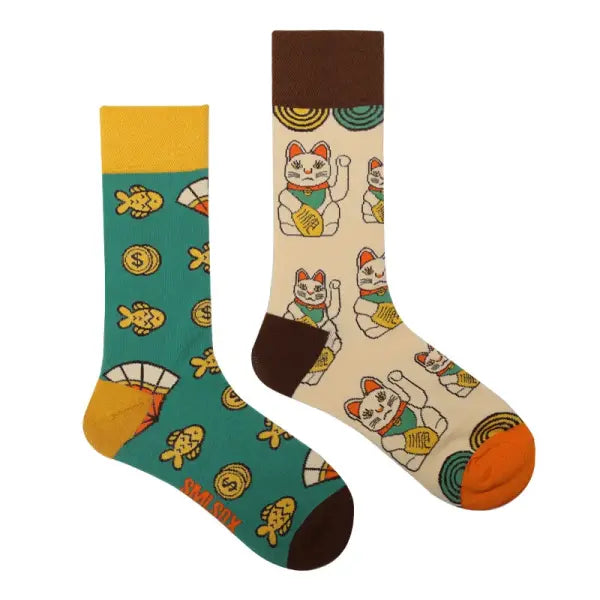 Unisex socks with animal patterns and middle tube thickness - ZL73 / EUR36-43