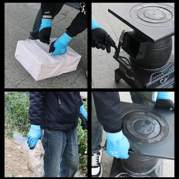 Men’s Waterproof Winter Work Gloves – Warm Durable Mechanical Gloves for Cold Weather - 1pair Blue