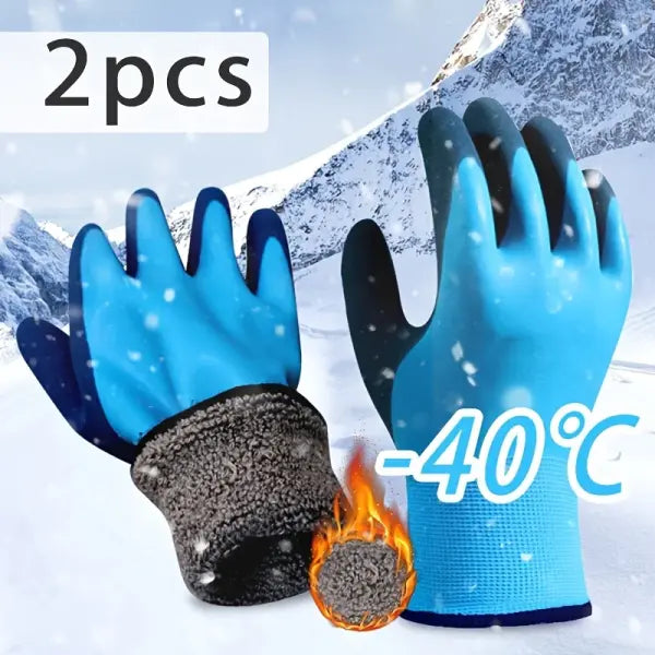 Men’s Waterproof Winter Work Gloves – Warm Durable Mechanical Gloves for Cold Weather - 1pair Blue