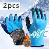 Men’s Waterproof Winter Work Gloves – Warm Durable Mechanical Gloves for Cold Weather - 1pair Blue