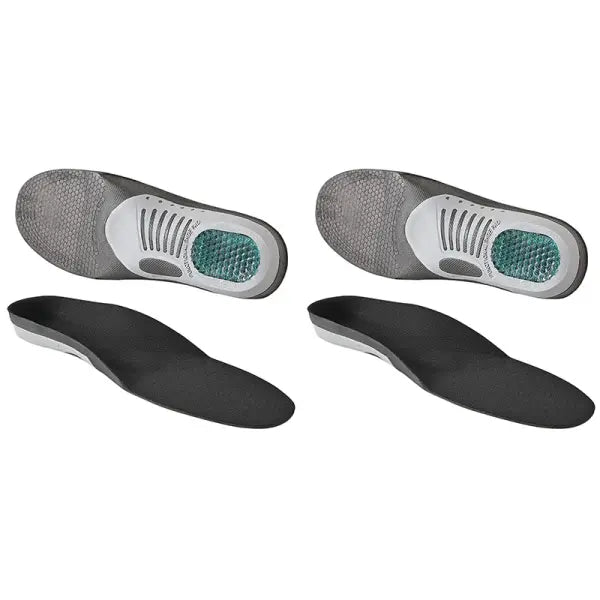 Arch Support Gel Athletic Running Insoles EVA Pain Relief - 2 Pairs-Black / L (EU41-46)
