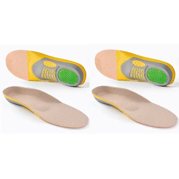 Arch Support Gel Athletic Running Insoles EVA Pain Relief - 2 Pairs-Gray / L (EU41-46)