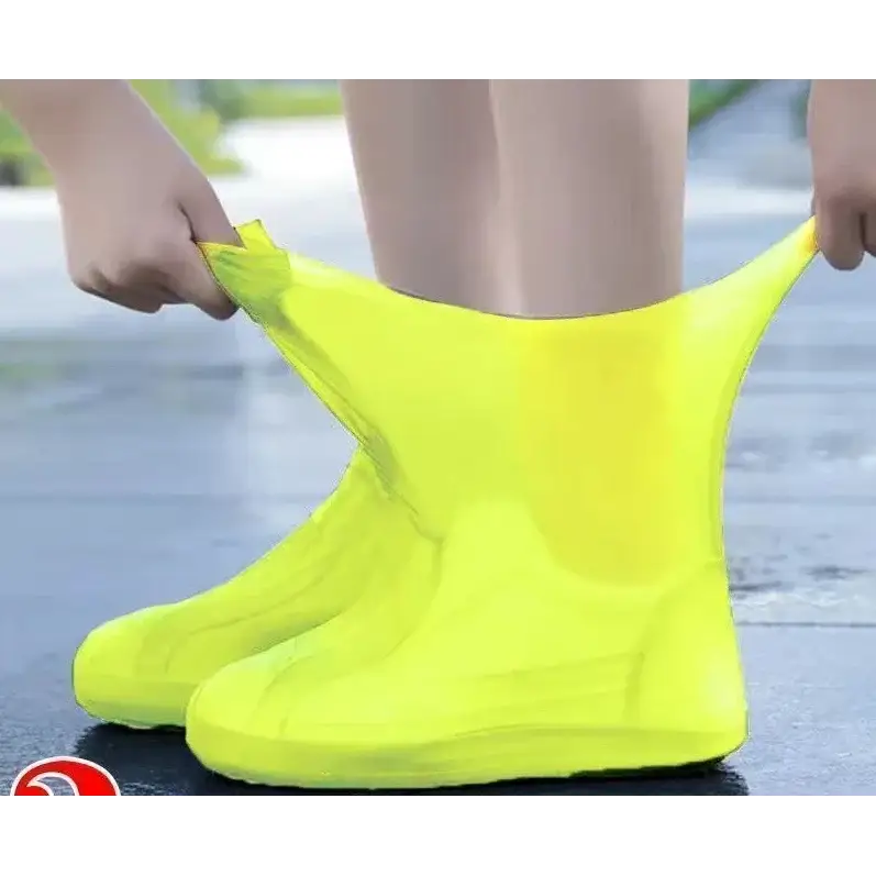 1 Pair Silicone WaterProof Shoe Covers Lip-resistant Rubber Rain Boot Rain Gear Overshoes Accessories for Outdoor Rainy