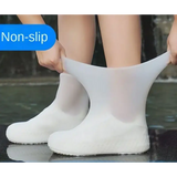 1 Pair Silicone WaterProof Shoe Covers Lip-resistant Rubber Rain Boot Rain Gear Overshoes Accessories for Outdoor Rainy