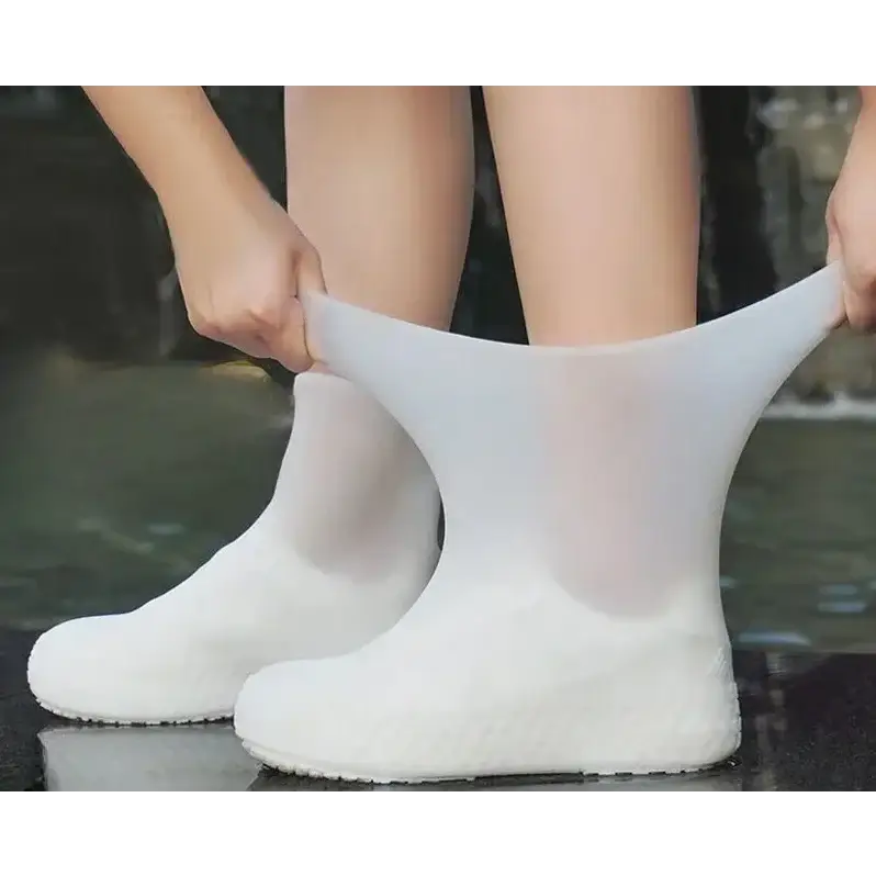 1 Pair Silicone WaterProof Shoe Covers Lip-resistant Rubber Rain Boot Rain Gear Overshoes Accessories for Outdoor Rainy
