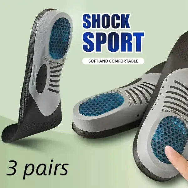 1 Pair Sports & Work Insoles – Thickened Breathable Odor-Resistant – Support Anti-Sprain Cushioning – Unisex Non-Slip