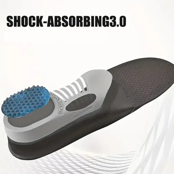 1 Pair Sports & Work Insoles – Thickened Breathable Odor-Resistant – Support Anti-Sprain Cushioning – Unisex Non-Slip