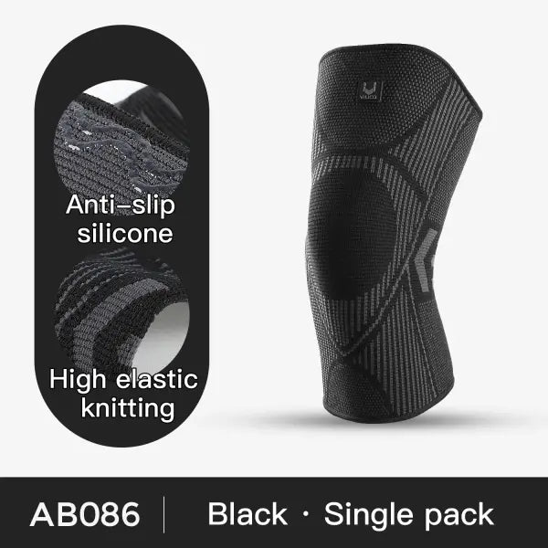 Compression Knee Support Sleeve – Professional Anti-Slip Silicone Brace for Knee Stability & Pain Relief - (black) / XL