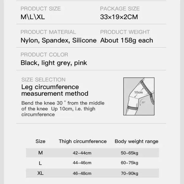 Compression Knee Support Sleeve – Professional Anti-Slip Silicone Brace for Knee Stability & Pain Relief