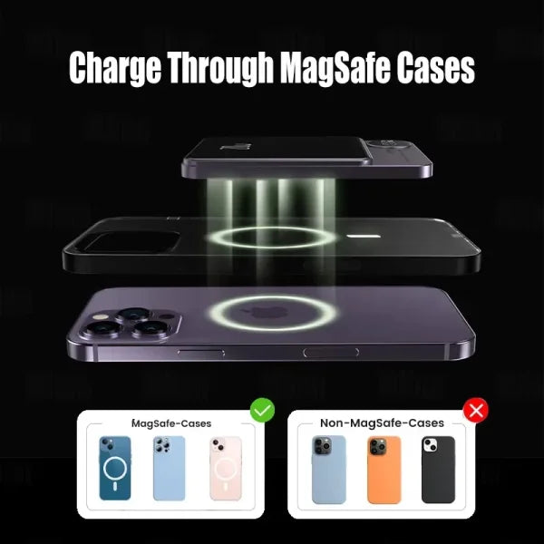 10,000mAh Magnetic Power Bank – Alloy Magsafe Wireless Fast Charger for iPhone 16/15/14/13/12