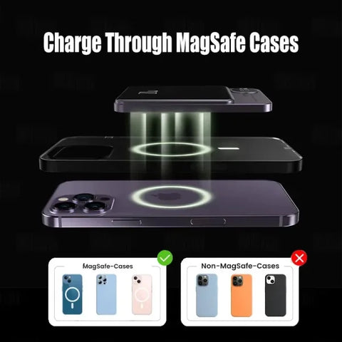 10,000mAh Magnetic Power Bank – Alloy Magsafe Wireless Fast Charger for iPhone 16/15/14/13/12