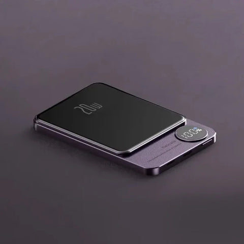 10,000mAh Magnetic Power Bank – Alloy Magsafe Wireless Fast Charger for iPhone 16/15/14/13/12 - Purple / 10000mAh