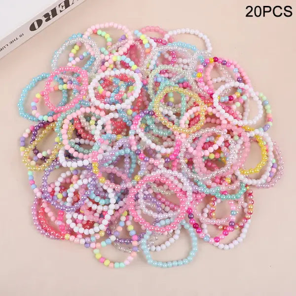 10-50Pcs Colorful Beads Bracelets - Kids Girls Party Favors Pinata Filler & Guest Treat Gifts - 20Pcs