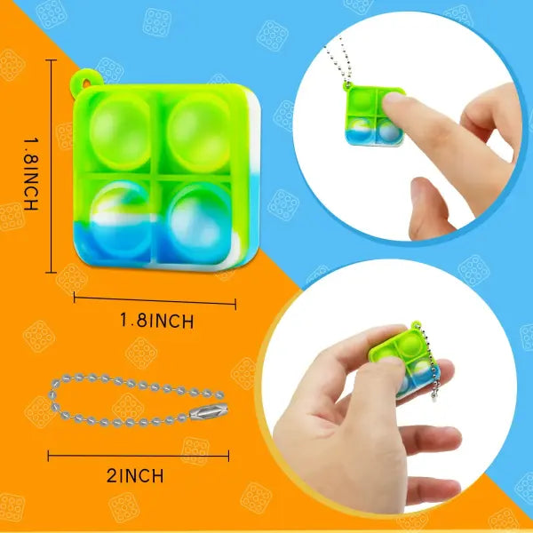 10-50pcs Mini Pop Keychain Fidget Toys Bulk Sensory Prizes for Kids & Wedding Favors