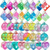 10-50pcs Mini Pop Keychain Fidget Toys Bulk Sensory Prizes for Kids & Wedding Favors - Mix-Random Color / 10PCS