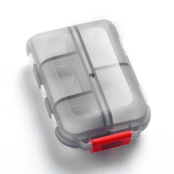 10-Compartment Travel Pill Organizer – Portable Daily Medicine & Supplement Storage Box - Gray