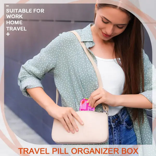 10-Compartment Travel Pill Organizer – Portable Daily Medicine & Supplement Storage Box
