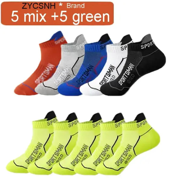 10 Pairs High Quality Socks Men’s Summer Man Short Socks Breathable Ankle Socks Cotton Sports Socks Black Thin Cut Run