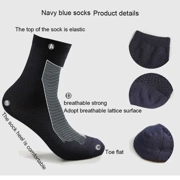 10 Pair Men’s Bamboo Fiber Business Casual Dress Socks