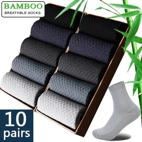 10 Pair Men’s Bamboo Fiber Business Casual Dress Socks