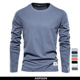 Mens T Shirts Cotton Long Sleeve Shirt Homme Classic Clothes