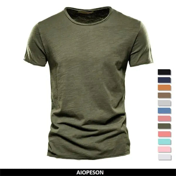 Men’s cotton t-shirt with short sleeve and soft fitness fit