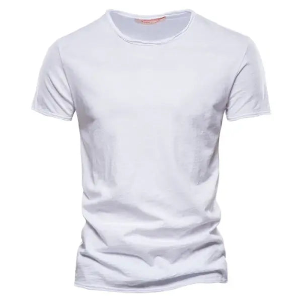 100% Cotton Men’s Casual T-Shirt – Soft O-Neck Short Sleeve Summer Fitness & Home Top - F038-white / CN Size 4XL