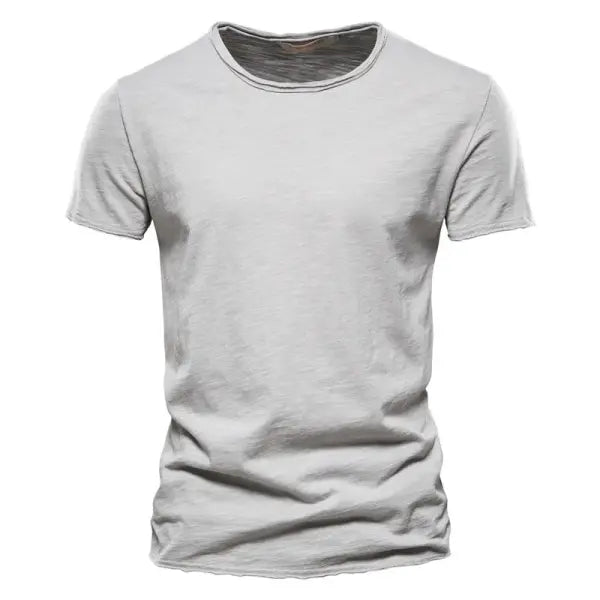 100% Cotton Men’s Casual T-Shirt – Soft O-Neck Short Sleeve Summer Fitness & Home Top - F038-grey / CN Size 4XL 95-100kg