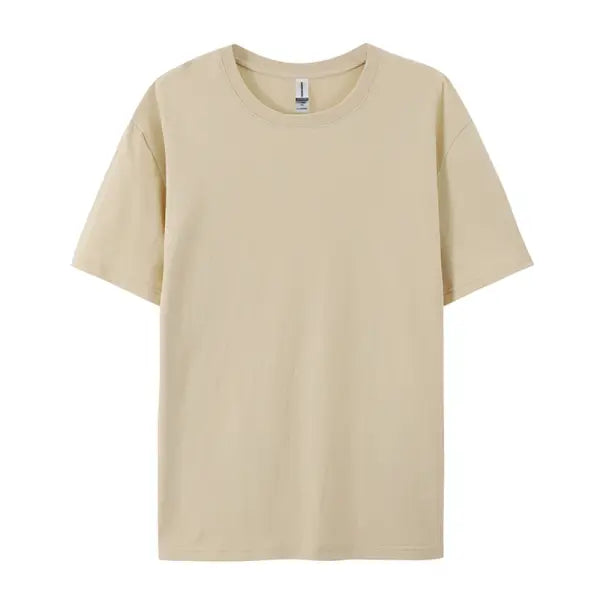 100% Cotton Unisex Short Sleeve T-Shirt – Casual Soft Summer Tee Fashion Trend Top Customizable - Khaki / L