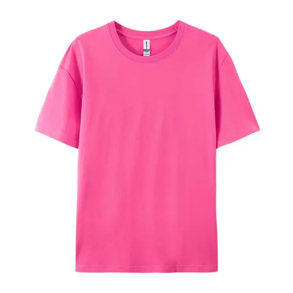 100% Cotton Unisex Short Sleeve T-Shirt – Casual Soft Summer Tee Fashion Trend Top Customizable - Rose Red / XXL