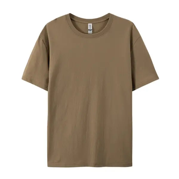 100% Cotton Unisex Short Sleeve T-Shirt – Casual Soft Summer Tee Fashion Trend Top Customizable - Brown / L