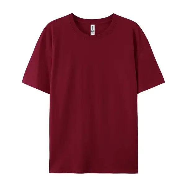 100% Cotton Unisex Short Sleeve T-Shirt – Casual Soft Summer Tee Fashion Trend Top Customizable - Wine Red / L