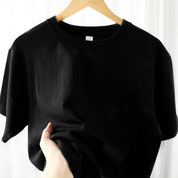 100% Cotton Unisex Short Sleeve T-Shirt – Solid O-Neck Summer Top Korean Loose Fit M–4XL