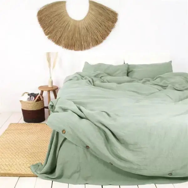 100% French Linen Natural Duvet Cover Soft Comfortable Quilt Comforter Cover Queen Durable Healthy Home Textiles