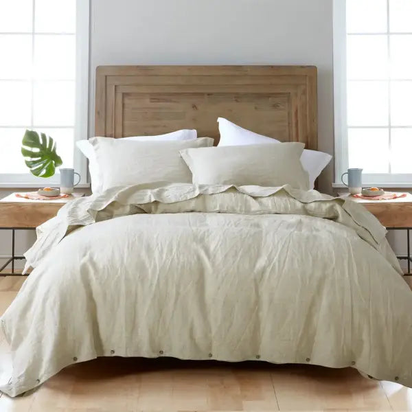 100% French Linen Natural Duvet Cover Soft Comfortable Quilt Comforter Cover Queen Durable Healthy Home Textiles