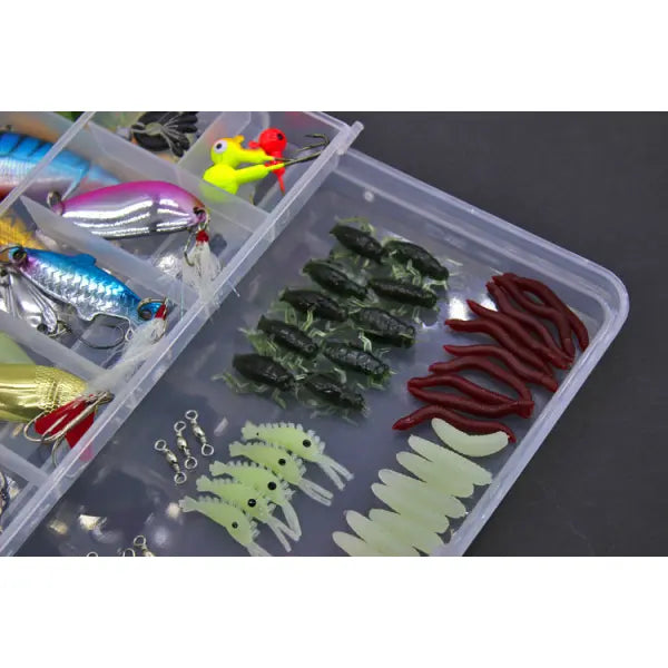 100 Piece Sequined Soft Bait Set Fishing Gear for All Anglers - Colorful - Hair Remover