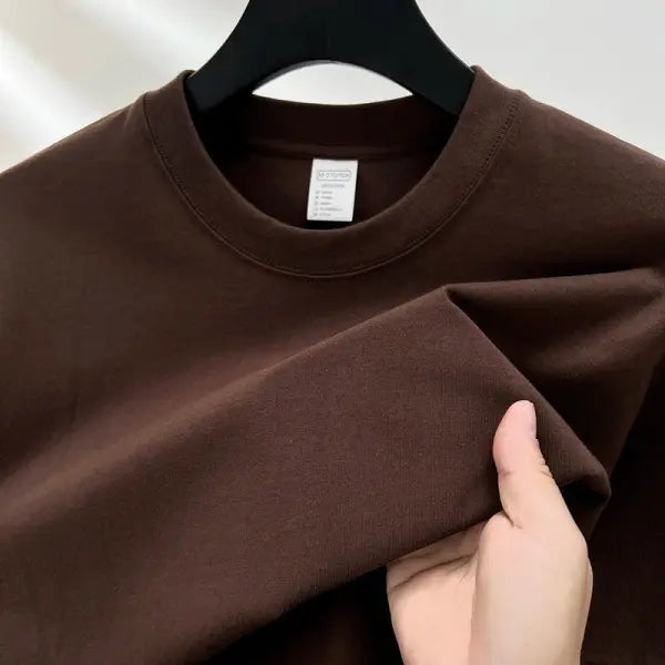 100% pure cotton summer high-end brand men’s short sleeve round neck fashionable style half sleeved top breathable