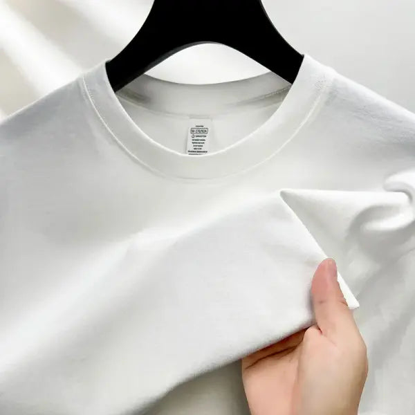 100% pure cotton summer high-end brand men’s short sleeve round neck fashionable style half sleeved top breathable