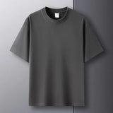 100% pure cotton summer high-end brand men’s short sleeve round neck fashionable style half sleeved top breathable