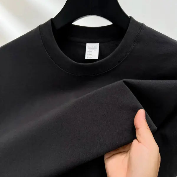 100% pure cotton summer high-end brand men’s short sleeve round neck fashionable style half sleeved top breathable