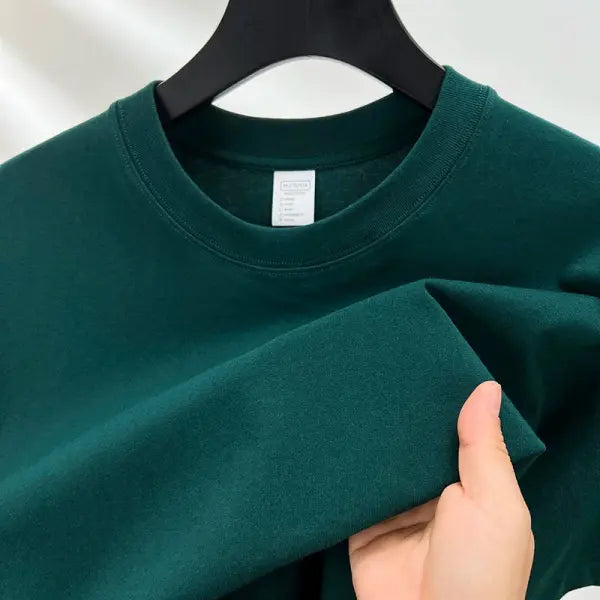100% pure cotton summer high-end brand men’s short sleeve round neck fashionable style half sleeved top breathable