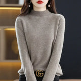 100% Pure Wool Half-neck Pullover In Autumn And Winter New Cashmere Sweater Women’s Casual Knit Top Women’s Coat 19